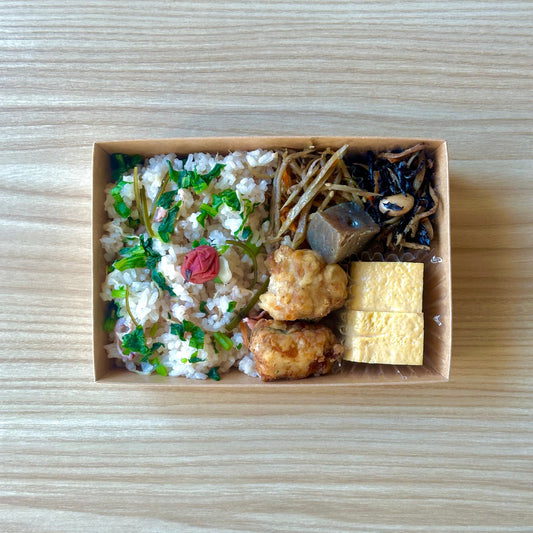 火烏賊と蕪菜ごはん弁当